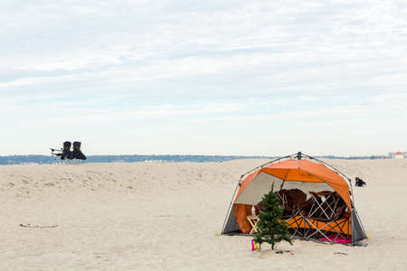 Coronado, California, USA-December 28, 2014. Winter RV camping on cost of California.のeditorial素材