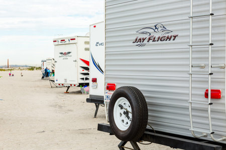 Coronado, California, USA-December 28, 2014. Winter RV camping on cost of California.のeditorial素材