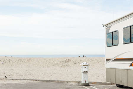 Coronado, California, USA-December 28, 2014. Winter RV camping on cost of California.のeditorial素材