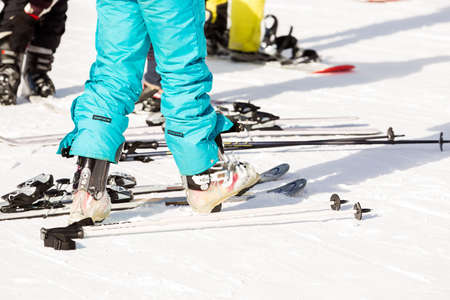 Arapahoe Basin, Colorado, USA-January 18, 2015. Mid season skiing at Araphoe basing ski resort.のeditorial素材