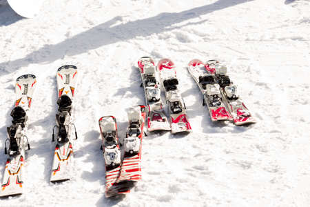Arapahoe Basin, Colorado, USA-January 18, 2015. Mid season skiing at Araphoe basing ski resort.のeditorial素材