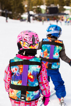 Arapahoe Basin, Colorado, USA-January 18, 2015. Mid season skiing at Araphoe basing ski resort.のeditorial素材