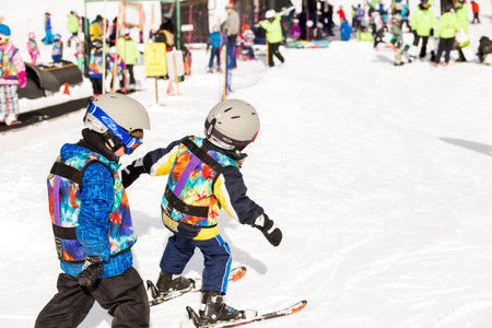 Arapahoe Basin, Colorado, USA-January 18, 2015. Mid season skiing at Araphoe basing ski resort.のeditorial素材