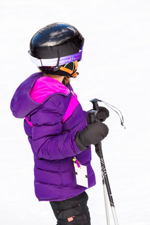 Arapahoe Basin, Colorado, USA-January 18, 2015. Mid season skiing at Araphoe basing ski resort.のeditorial素材