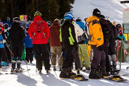 Arapahoe Basin, Colorado, USA-January 18, 2015. Mid season skiing at Araphoe basing ski resort.