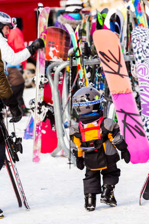 Arapahoe Basin, Colorado, USA-January 18, 2015. Mid season skiing at Araphoe basing ski resort.のeditorial素材