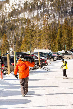 Arapahoe Basin, Colorado, USA-January 18, 2015. Mid season skiing at Araphoe basing ski resort.のeditorial素材