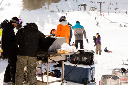 Arapahoe Basin, Colorado, USA-January 18, 2015. Mid season skiing at Araphoe basing ski resort.