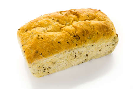 Fresh artisan sourdough seeded bread on the table.の写真素材