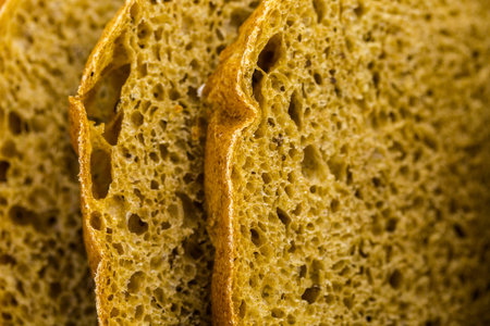 Fresh artisan sourdough rye bread on the table.