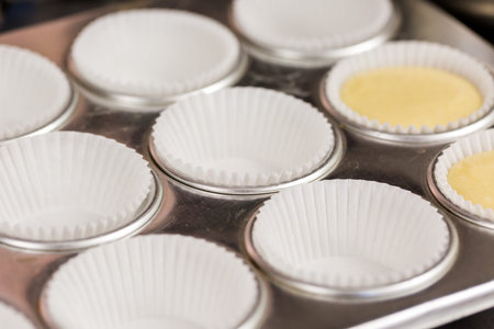 Baking cupcakes at the cupcake store.の写真素材