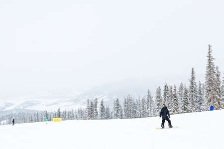 Keystone, Colorado, USA-February 22, 2015.  Ski resort at the end of the season after the snow storm in Colorado.のeditorial素材