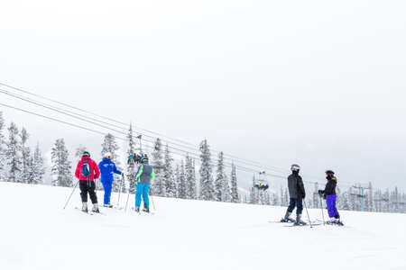 Keystone, Colorado, USA-February 22, 2015.  Ski resort at the end of the season after the snow storm in Colorado.のeditorial素材
