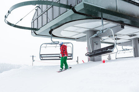 Keystone, Colorado, USA-February 22, 2015.  Ski resort at the end of the season after the snow storm...