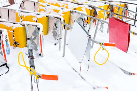 Keystone, Colorado, USA-February 22, 2015.  Ski resort at the end of the season after the snow storm in Colorado.のeditorial素材