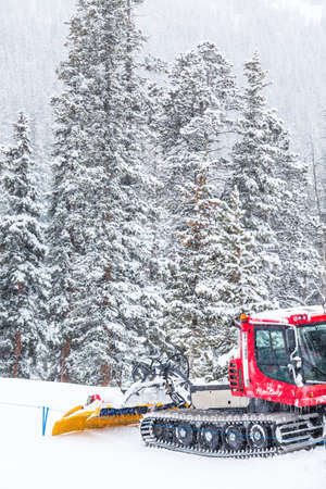 Keystone, Colorado, USA-February 22, 2015.  Ski resort at the end of the season after the snow storm in Colorado.のeditorial素材