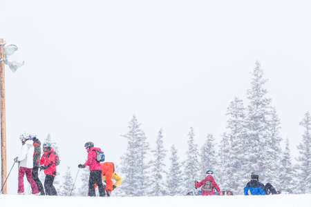 Keystone, Colorado, USA-February 22, 2015.  Ski resort at the end of the season after the snow storm in Colorado.のeditorial素材