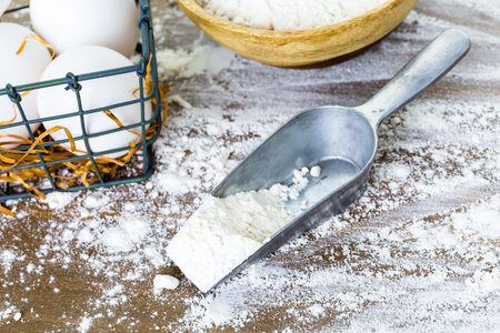 Making homemade pasta with farm fresh produce.の写真素材