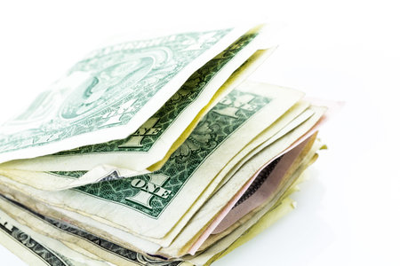 American bills on a white backgreound.