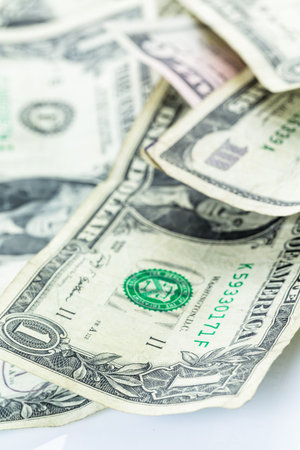 American bills on a white backgreound.