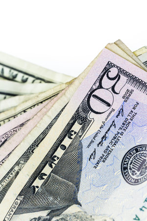 American bills on a white backgreound.