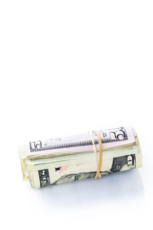 American bills on a white backgreound.