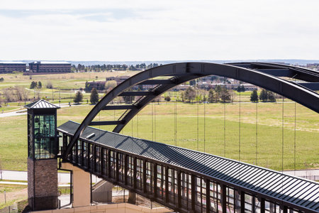 Denver, Colorado, USA-April 13, 2015. Lincoln lightrail station in Lone Tree, Colorado.のeditorial素材