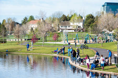 Annual Fishing Derby at Tommy Davis Park, Greenwood Village, Colorado.のeditorial素材