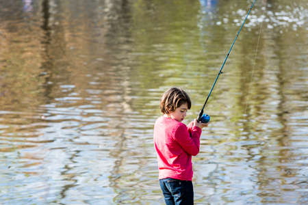 Annual Fishing Derby at Tommy Davis Park, Greenwood Village, Colorado.のeditorial素材