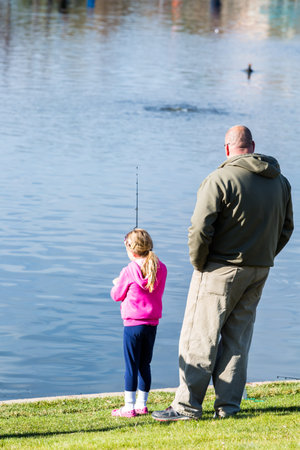Annual Fishing Derby at Tommy Davis Park, Greenwood Village, Colorado.のeditorial素材