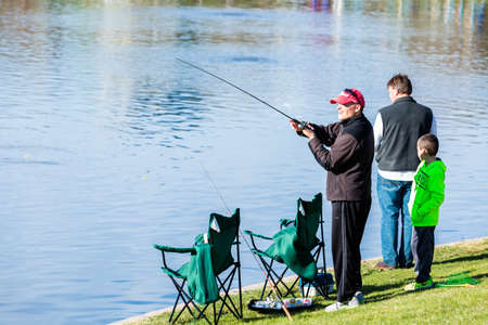Annual Fishing Derby at Tommy Davis Park, Greenwood Village, Colorado.のeditorial素材