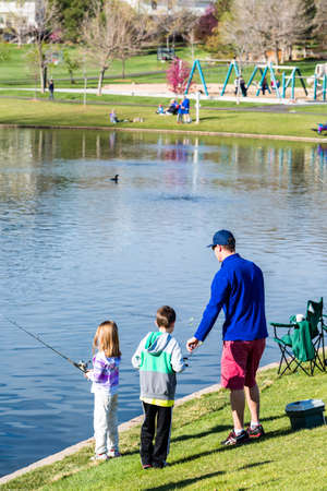 Annual Fishing Derby at Tommy Davis Park, Greenwood Village, Colorado.のeditorial素材