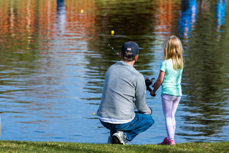 Annual Fishing Derby at Tommy Davis Park, Greenwood Village, Colorado.のeditorial素材