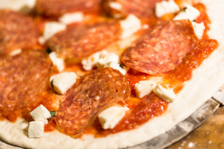 Making Napolitana Style Pizza in Italian restaurant.の写真素材