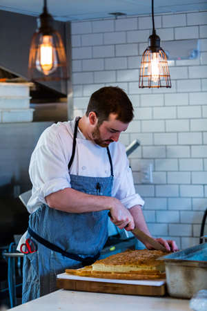 Denver, Colorado, USA-May 17, 2015. Typical Sunday at Mercantile restaurant in Denver, Colorado.のeditorial素材