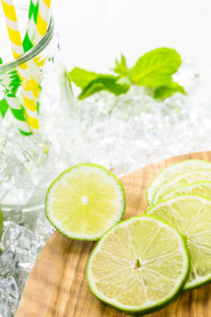 Fresh infused water made with organic ccitruses and berries.の写真素材