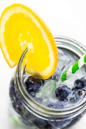 Infused water with fresh organic berries.の写真素材