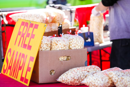 Summer farmers market on Main Street in Parker, Colorado.の写真素材