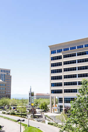Greenwood Village, Colorado, USA-June 8, 2015. Arapahoe at Village Center light rail station.のeditorial素材