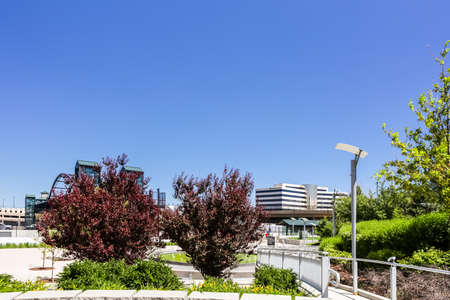 Greenwood Village, Colorado, USA-June 8, 2015. Arapahoe at Village Center light rail station.のeditorial素材