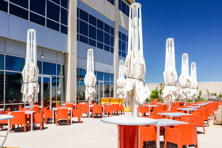 Arapahoe at Village Center light rail station in Greenwood Village, Colorado.のeditorial素材