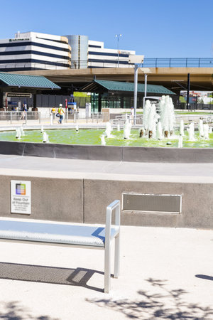 Arapahoe at Village Center light rail station in Greenwood Village, Colorado.のeditorial素材