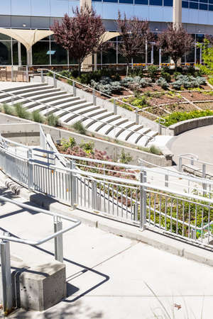 Arapahoe at Village Center light rail station in Greenwood Village, Colorado.のeditorial素材