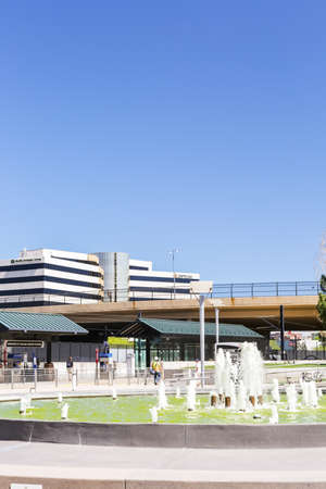 Greenwood Village, Colorado, USA-June 8, 2015. Arapahoe at Village Center light rail station.のeditorial素材
