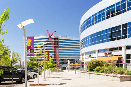 Greenwood Village, Colorado, USA-June 8, 2015. Arapahoe at Village Center light rail station.のeditorial素材