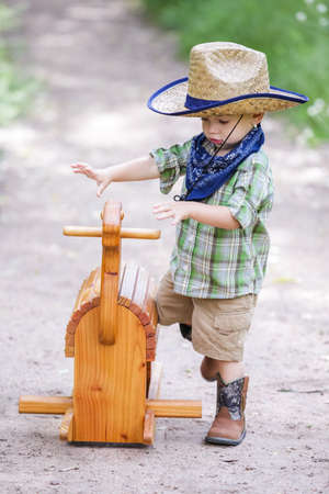Toddlers having fun in the park for July Fourth.の写真素材