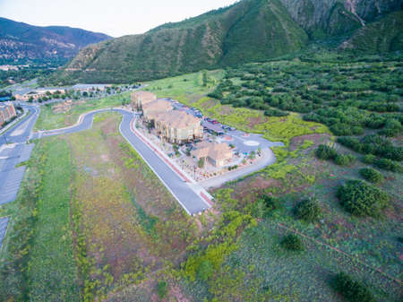 Glenwood Springs, Colorado, USA-June 20, 2015. Aerial view of apartment complex in the mountains.のeditorial素材