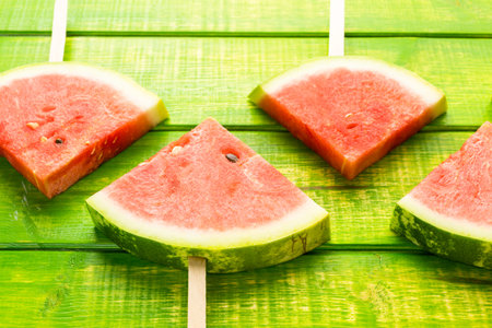 Yummy watermelon slice for refreshing treat.の写真素材