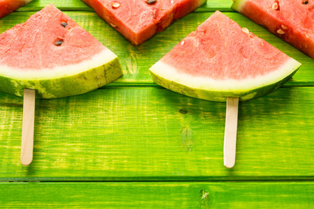 Yummy watermelon slice for refreshing treat.
