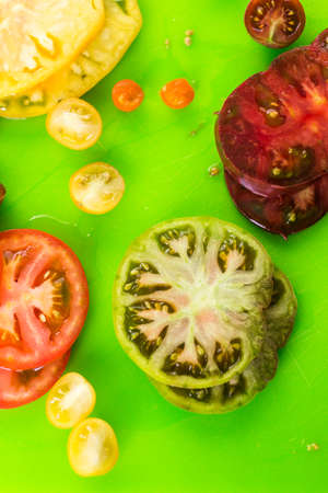 Organic heirloom tomatoes from urban farm.の写真素材